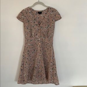 TopShop floral dress with cap sleeves